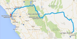 USA Rundreise - Las Vegas und Yosemite Nationalpark - Map
